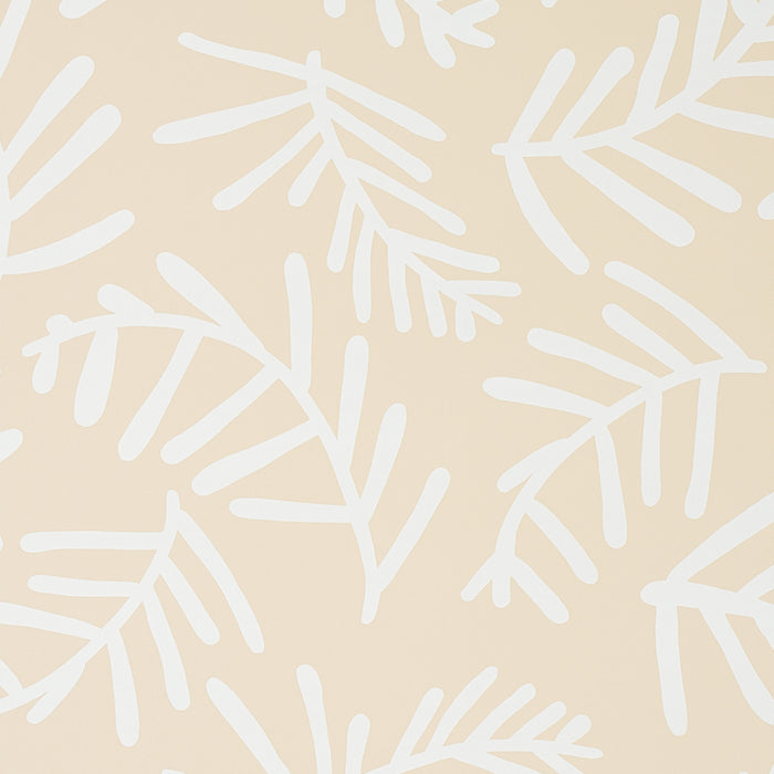 Schumacher Tiah Cove Ivory On Natural Wallpaper Sample 5012452