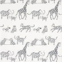 Schumacher Jungle Jubilee Charcoal Wallpaper 5012471