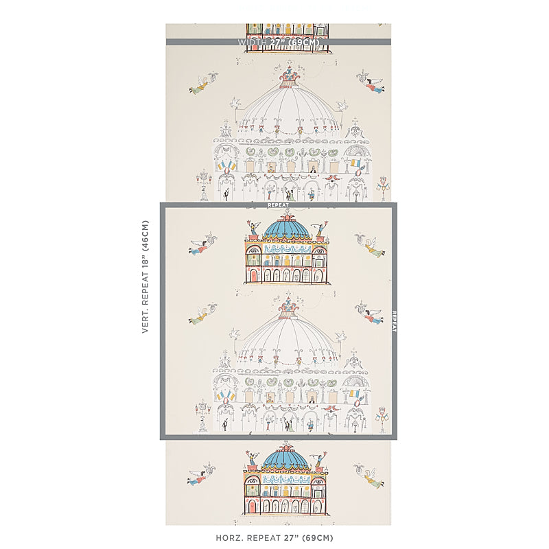 Schumacher Opera Ivory Wallpaper Sample 5012481