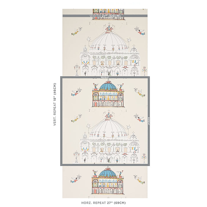 Schumacher Opera Ivory Wallpaper Sample 5012481