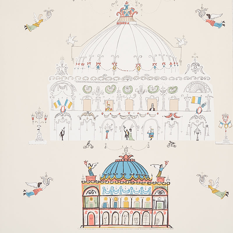 Schumacher Opera Ivory Wallpaper Sample 5012481