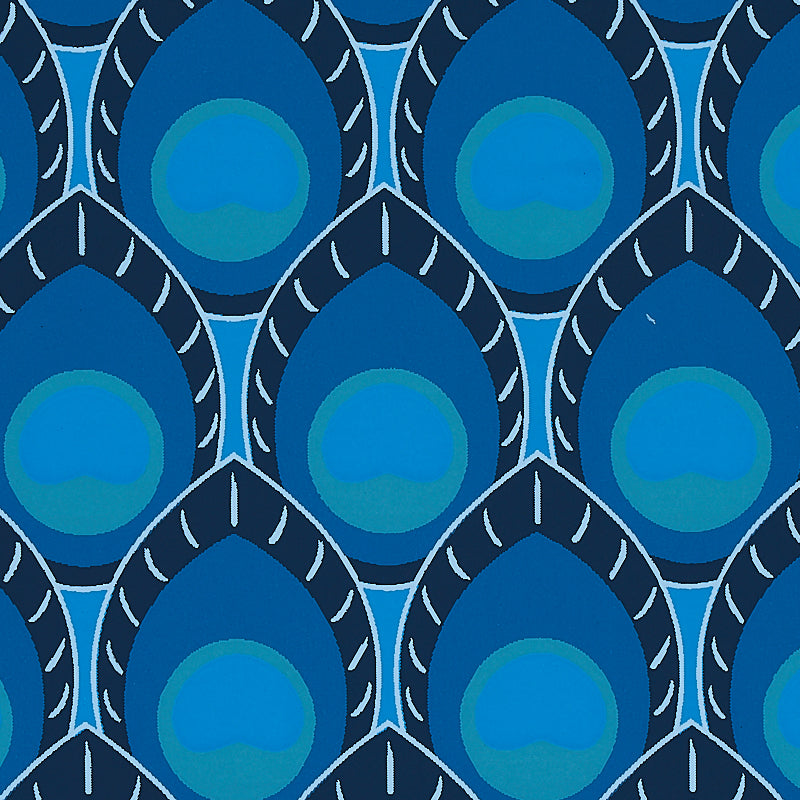 Schumacher Dawnridge Peacock Wallpaper Sample 5012521