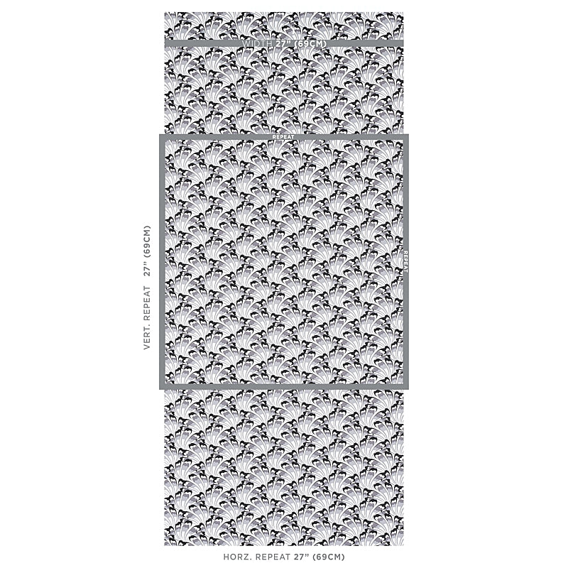 Schumacher Gotham Swing Charcoal Wallpaper Sample 5012530