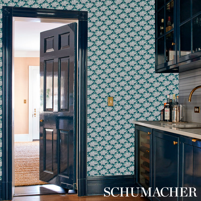 Schumacher Gotham Swing Sage Wallpaper Sample 5012531