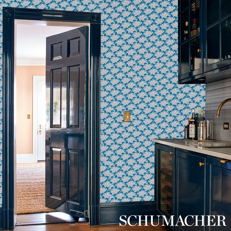 Schumacher Gotham Swing Royal Wallpaper Sample 5012532
