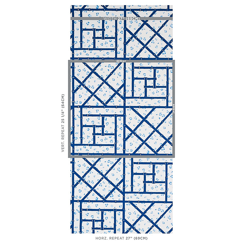Schumacher Fancy Beast Indigo Wallpaper Sample 5012561