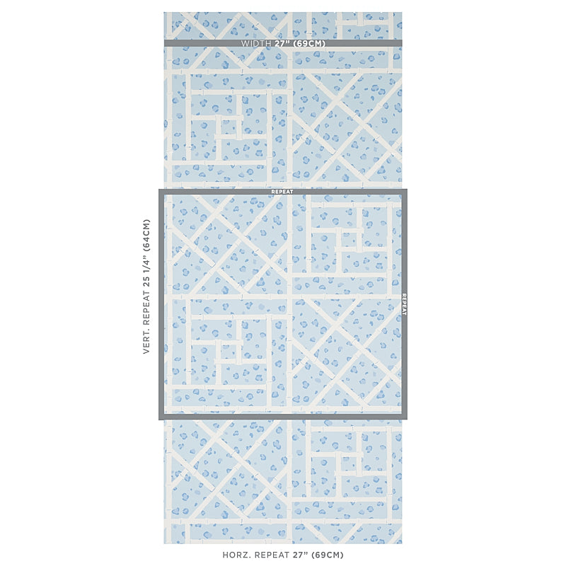 Schumacher Fancy Beast Sky Blue Wallpaper Sample 5012562