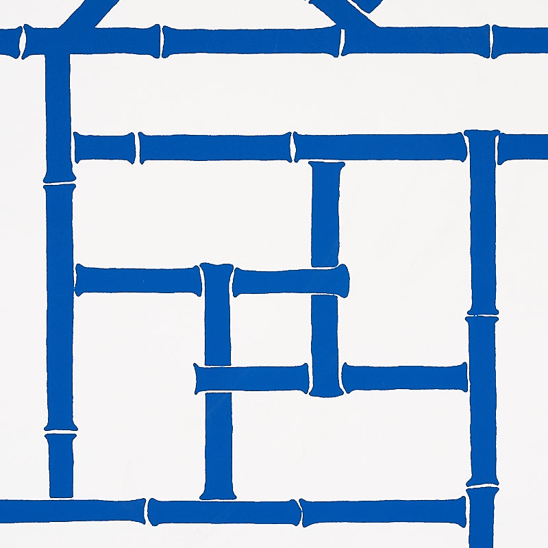 Schumacher Trellis Indigo Wallpaper Sample 5012570