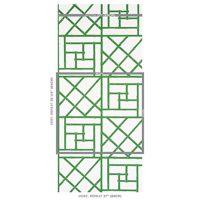 Schumacher Trellis Safari Green Wallpaper Sample 5012571