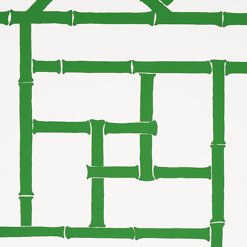 Schumacher Trellis Safari Green Wallpaper Sample 5012571