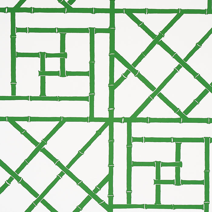 Schumacher Trellis Safari Green Wallpaper Sample 5012571