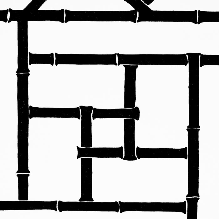 Schumacher Trellis Black Wallpaper Sample 5012572