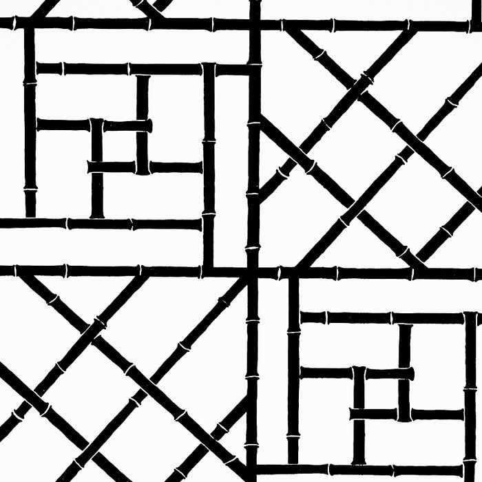 Schumacher Trellis Black Wallpaper Sample 5012572