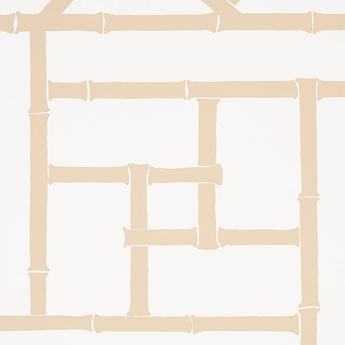 Schumacher Trellis Sand Wallpaper Sample 5012574