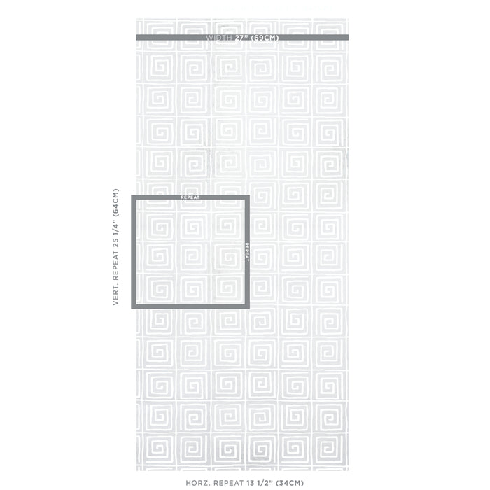 Schumacher Trousdale Metallic Platinum Blanc Wallpaper Sample 5012590