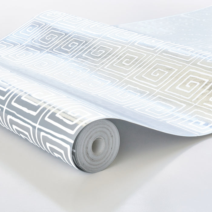 Schumacher Trousdale Metallic Platinum Blanc Wallpaper Sample 5012590