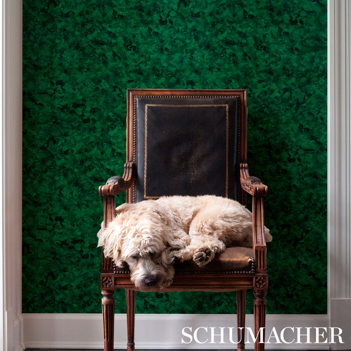 Schumacher Xanadu Malachite Wallpaper Sample 5012600