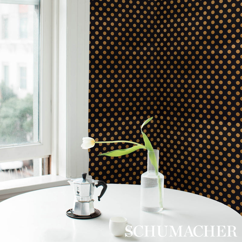 Schumacher Lady Black & Gold Wallpaper Sample 5012612