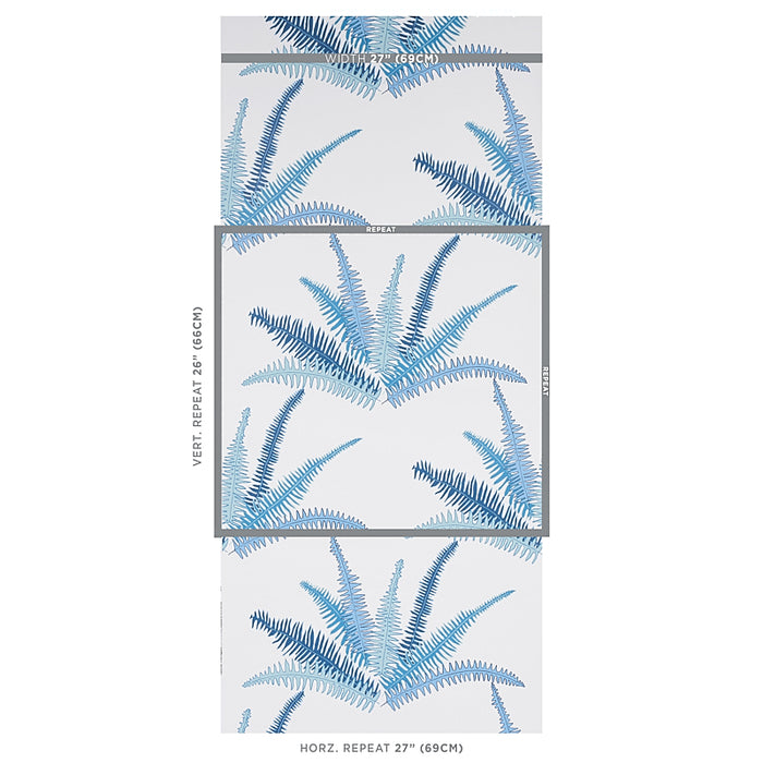 Schumacher Canyon Ferns Lagoon Wallpaper Sample 5012620