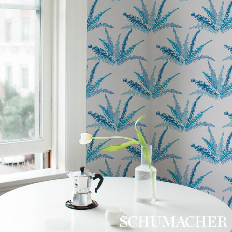 Schumacher Canyon Ferns Lagoon Wallpaper Sample 5012620
