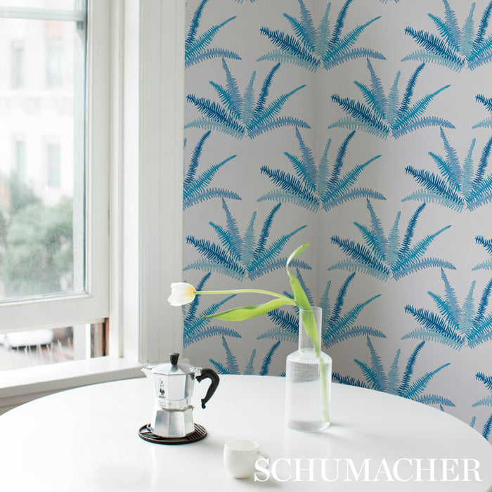 Schumacher Canyon Ferns Lagoon Wallpaper Sample 5012620