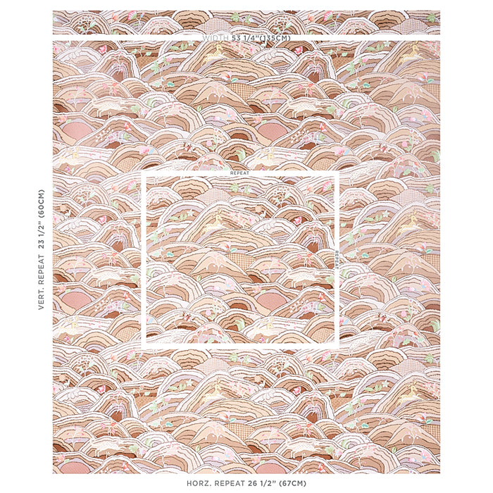 Schumacher Rolling Hills Mocha / Neutral Wallpaper Sample 5012630