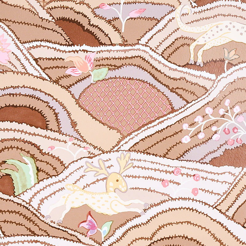 Schumacher Rolling Hills Mocha / Neutral Wallpaper Sample 5012630