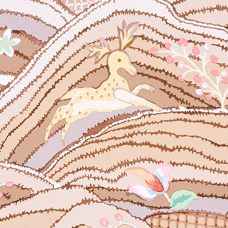 Schumacher Rolling Hills Mocha / Neutral Wallpaper Sample 5012630