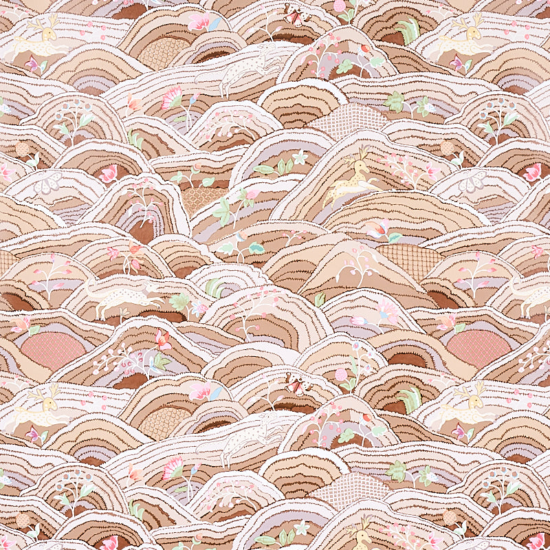 Schumacher Rolling Hills Mocha / Neutral Wallpaper Sample 5012630