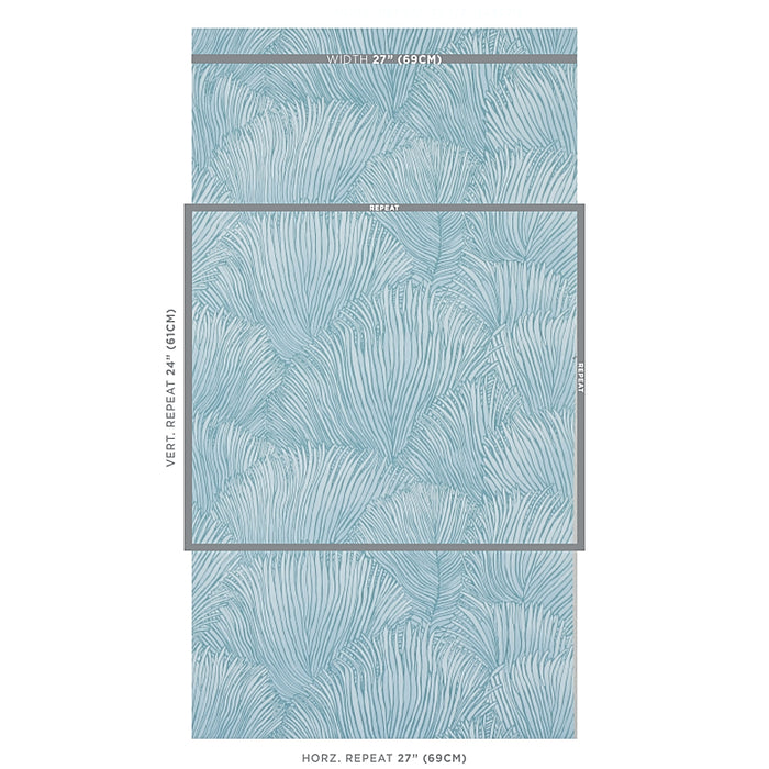 Schumacher Fondale Aqua Wallpaper Sample 5012651