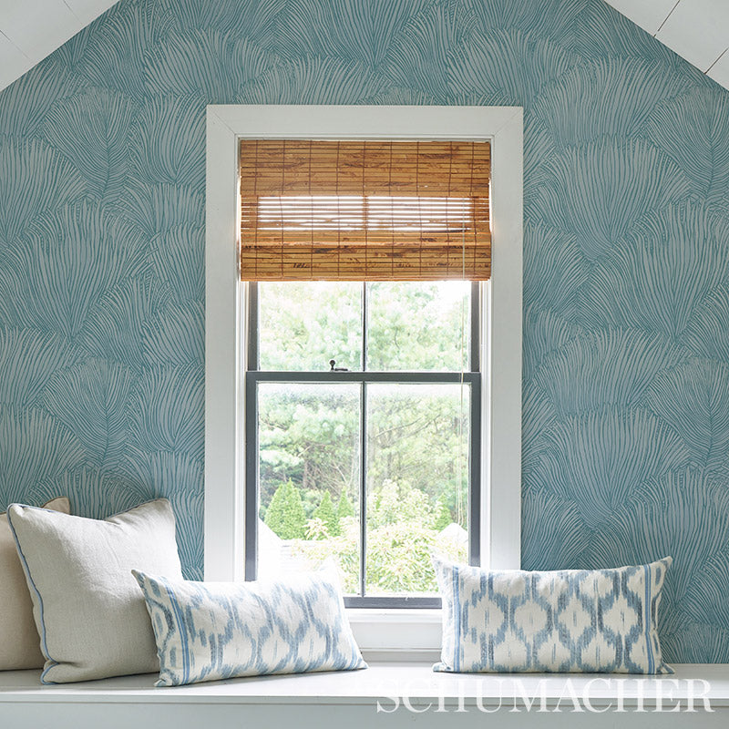 Schumacher Fondale Aqua Wallpaper Sample 5012651