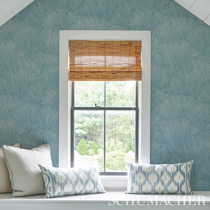 Schumacher Fondale Aqua Wallpaper Sample 5012651