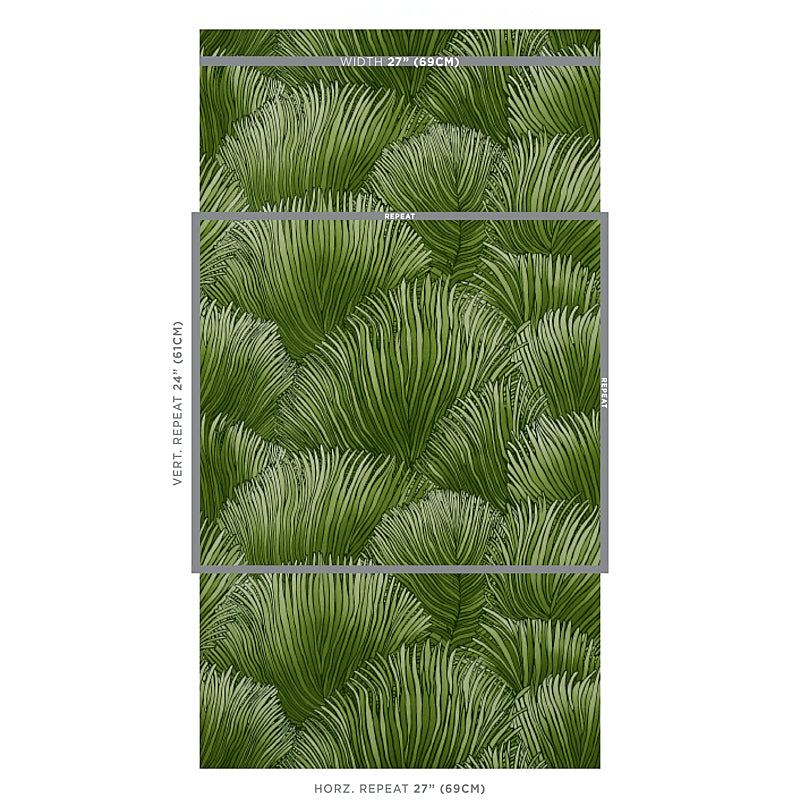Schumacher Fondale Green Wallpaper Sample 5012652