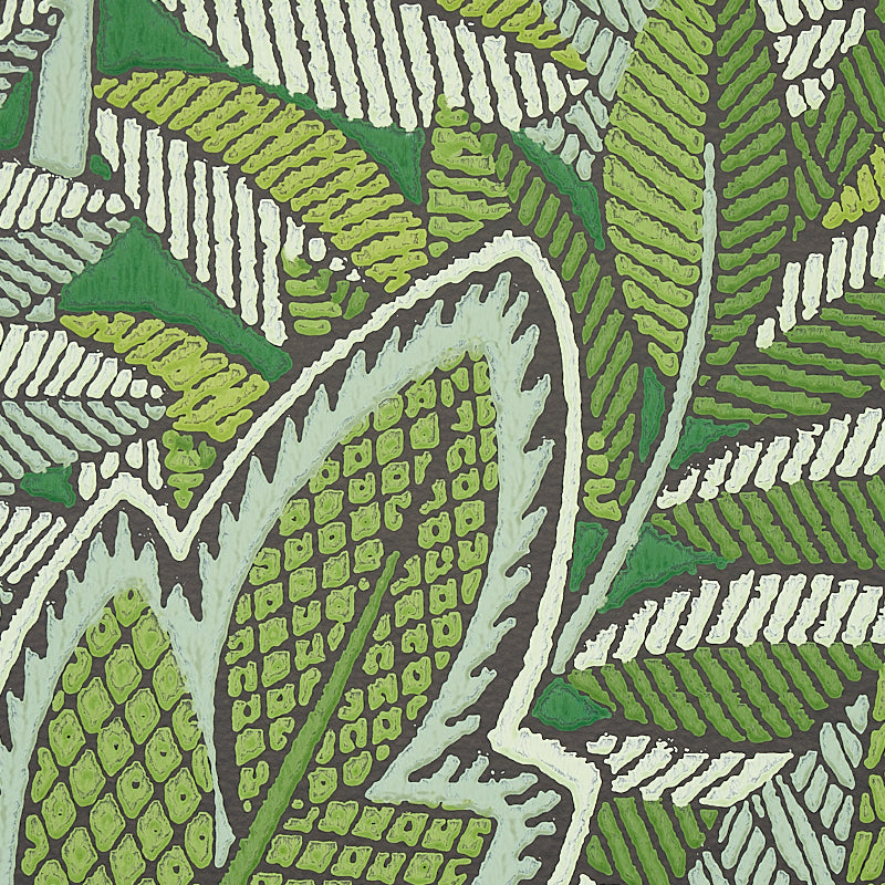 Schumacher Japura Forest Green Wallpaper Sample 5012661