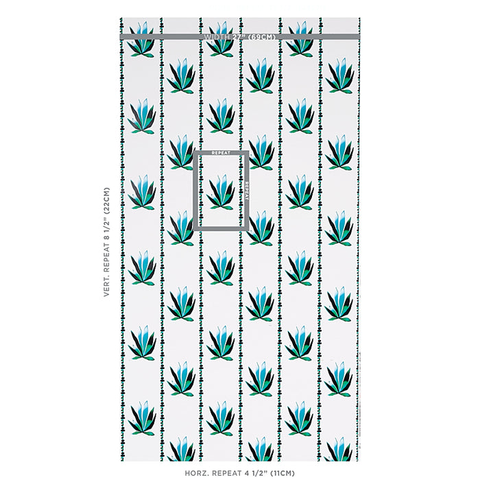 Schumacher Agave Stripe Lanai Wallpaper Sample 5012680