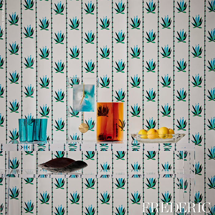 Schumacher Agave Stripe Lanai Wallpaper Sample 5012680