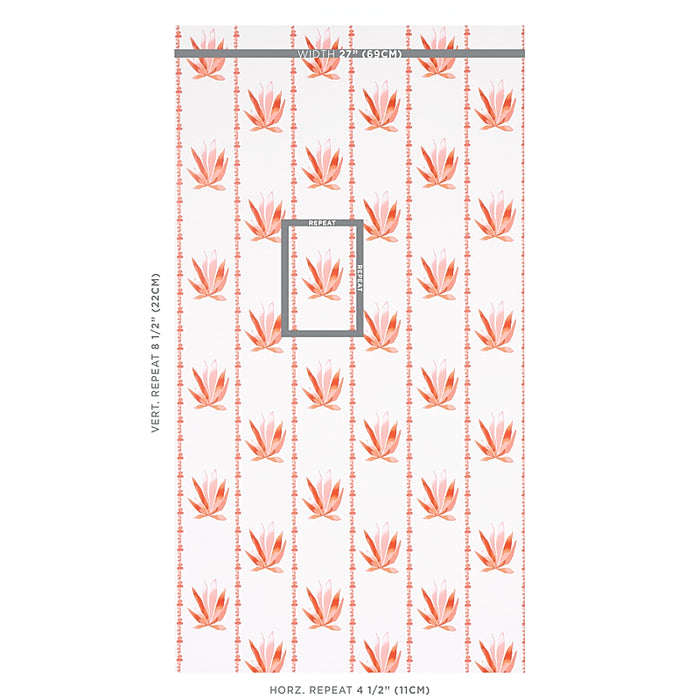 Schumacher Agave Stripe Grapefruit Wallpaper Sample 5012682