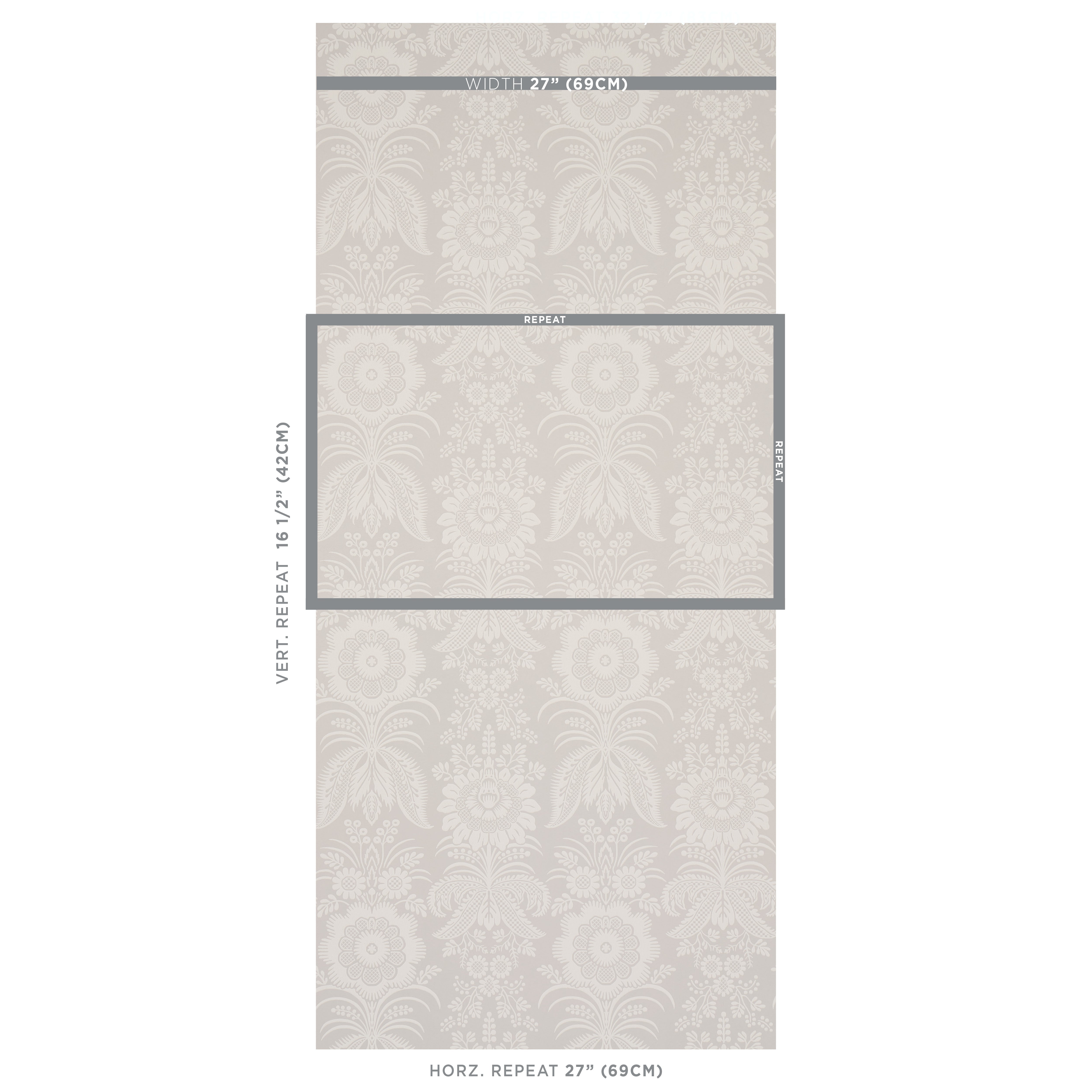 Schumacher Greta Grey Wallpaper 5012721