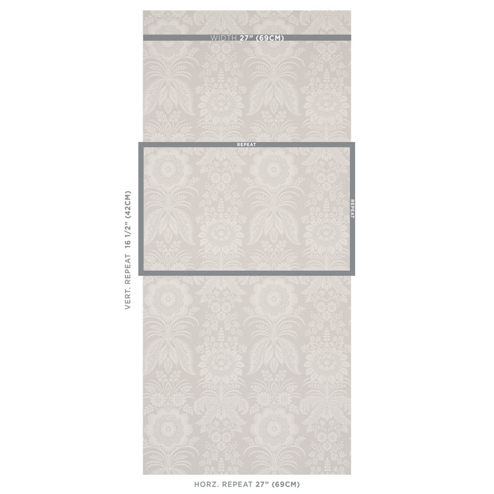 Schumacher Greta Grey Wallpaper Sample 5012721