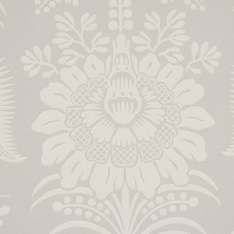 Schumacher Greta Grey Wallpaper Sample 5012721