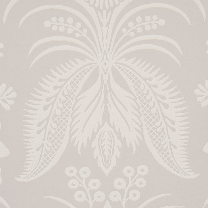 Schumacher Greta Grey Wallpaper Sample 5012721