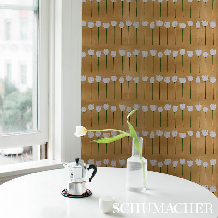 Schumacher Edie Metallic Glam Gold Wallpaper Sample 5012740