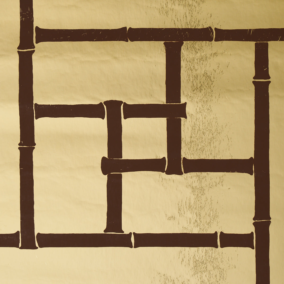Schumacher Trellis Metallic Glam Gold Wallpaper Sample 5012760