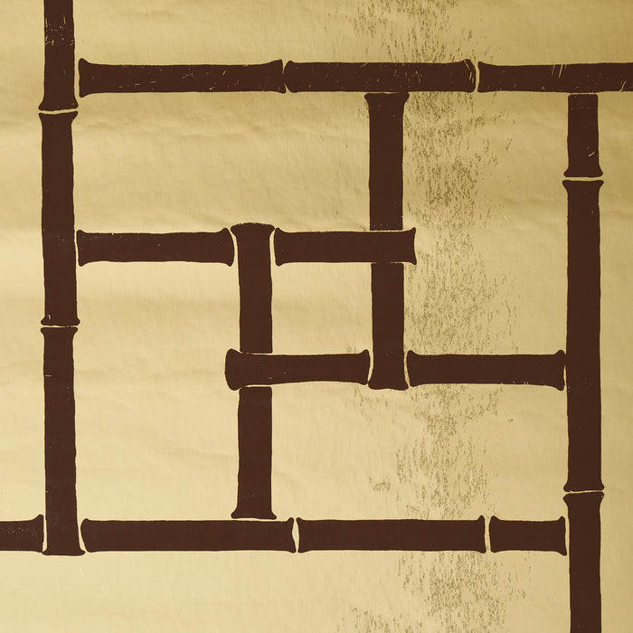 Schumacher Trellis Metallic Glam Gold Wallpaper Sample 5012760