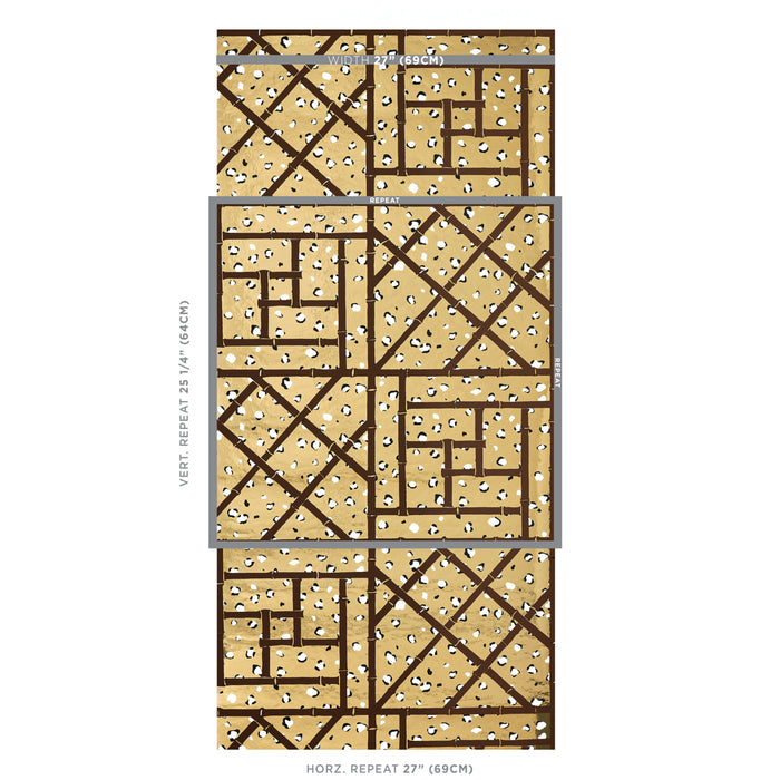 Schumacher Fancy Beast Metallic Glam Gold Wallpaper Sample 5012770