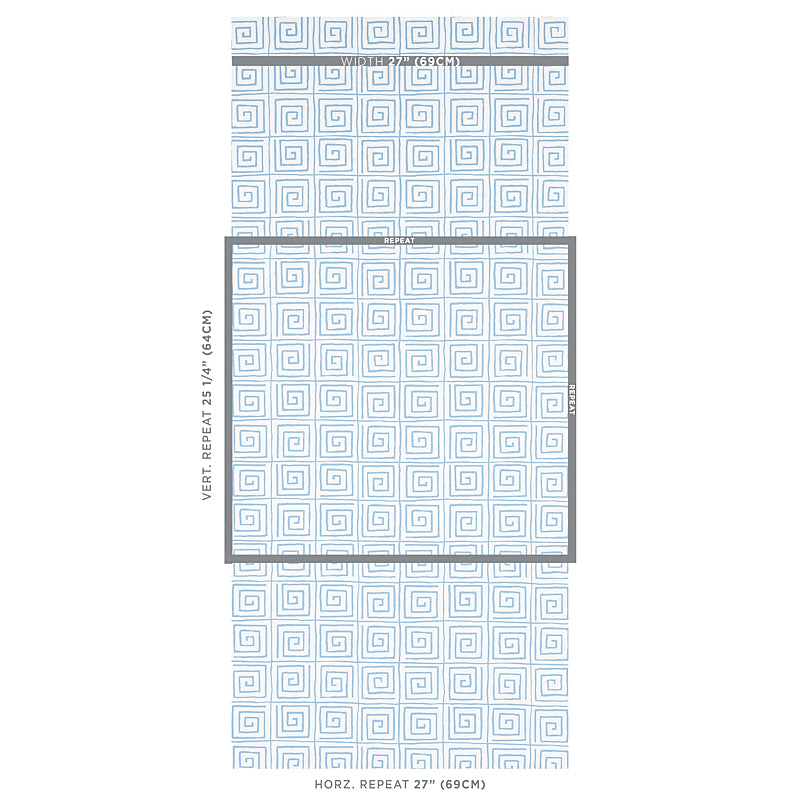 Schumacher Trousdale Aqua Wallpaper Sample 5012812