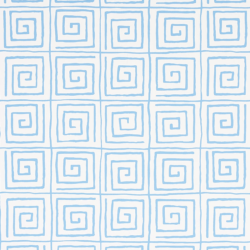 Schumacher Trousdale Aqua Wallpaper Sample 5012812