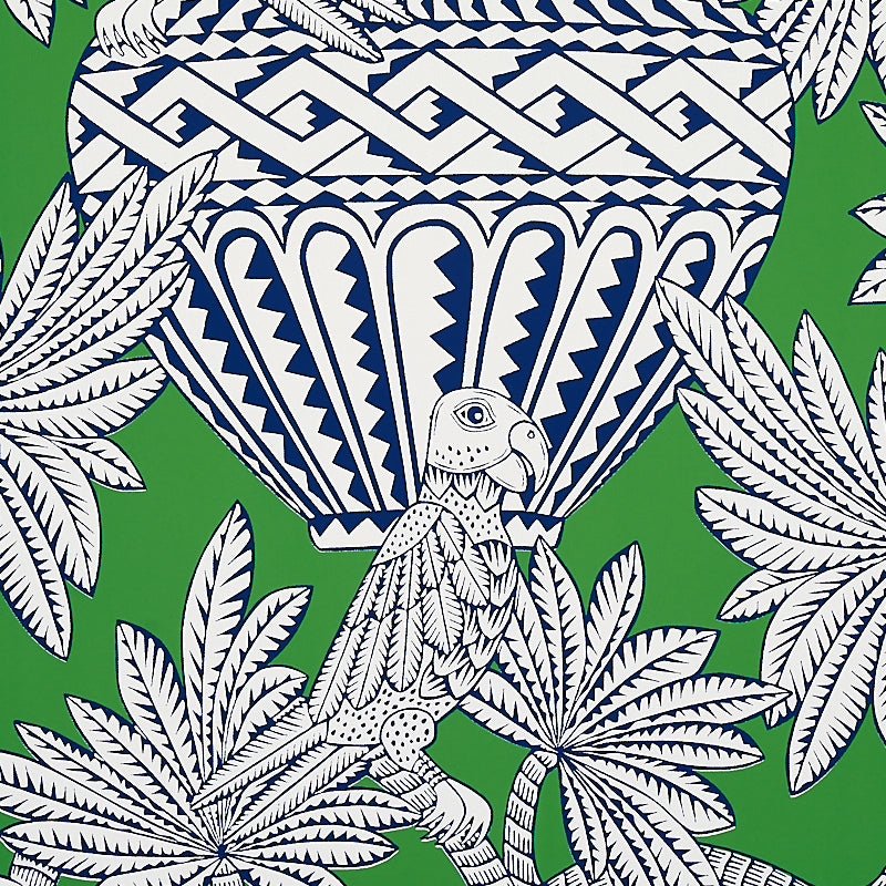 Schumacher Santarem Green Wallpaper Sample 5012821