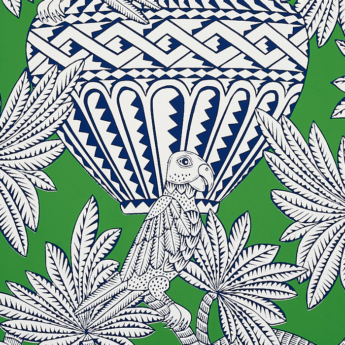 Schumacher Santarem Green Wallpaper Sample 5012821