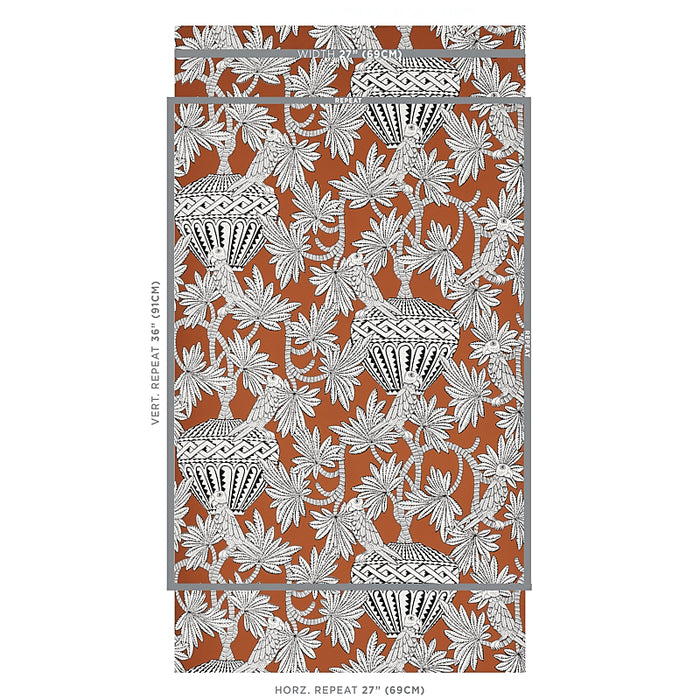 Schumacher Santarem Chocolate Wallpaper Sample 5012822